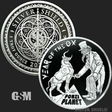 Load image into Gallery viewer, 1 oz PROOF - Year of the Ox V1 (Ponzi Planet) *Lunar*
